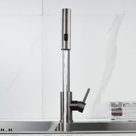 Смеситель для кухни с мультифункциональным изливом Raffine F203T, оружейная сталь, артикул F203T