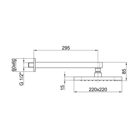 Верхний душ Webert AC0843015METAL, хром, артикул AC0843015METAL