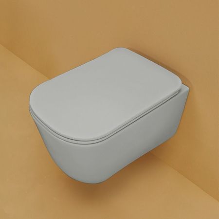 Kerasan Tribeca Унитаз подвесной 55см БЕЗОБОДКОВЫЙ, c креплением WB9N, цвет: Grigio matt