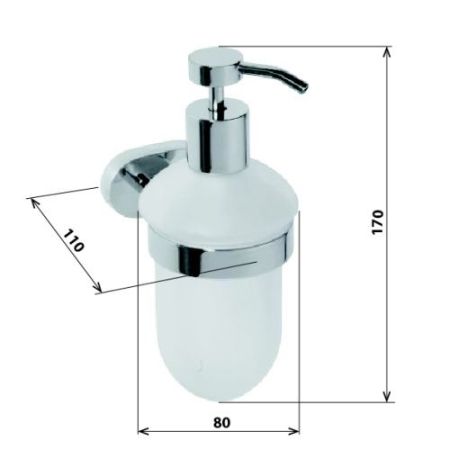 Дозатор OVAL для жидкого мыла 75х170х110мм, артикул 118409011