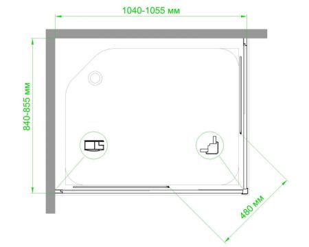 Душевой уголок Royal Bath RB HPD-C-BL 105х85х200 (матовое), артикул RB85105HPD-C-BL