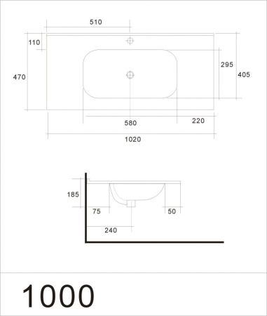 Раковина керамическая AM7110-100, артикул AM7110-100