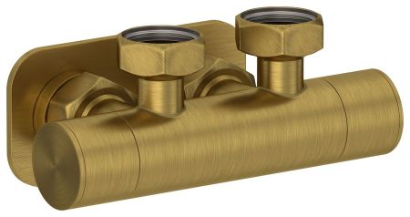 Вентиль, Сунержа, EU50, 2 х НГ G 3/4" / 2 х НГ G 3/4", угловой, скрытый, материал-нержавеющая сталь, цвет-латунь состаренная