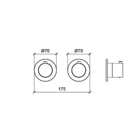 ALMAR Смеситель настенный встраиваемый, термостатический, с переключателем на 2-3 положения, внешняя часть, цвет Copper Brushed PVD, артикул E180132.CO