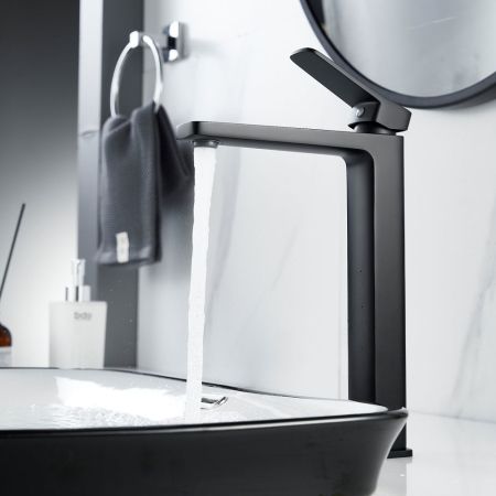 Смеситель для раковины высокий  Raffine F1199H, черный, артикул F1199H