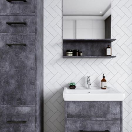 Зеркало Бриклаер ЧИЛИ 55 см, цемент, артикул 4627125415159