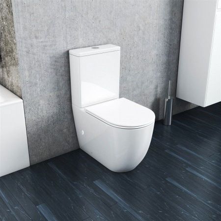 Унитаз напольный Maretti Elena безободковый с микролифтом, EA10NBM93-844, белый, артикул EA10NBM93-844