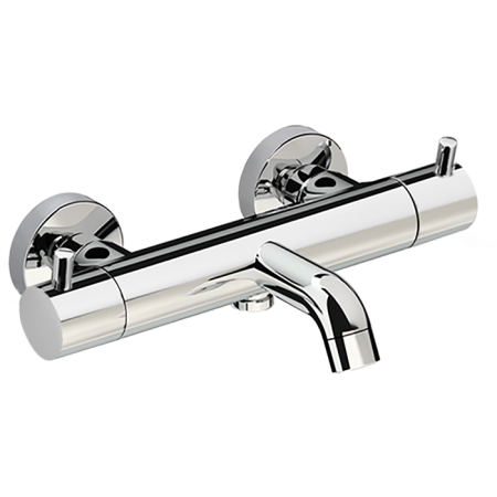 CISAL Less Minimal Смеситель термостатический настенный для ванны/душа с ручной лейкой,держателем и шлангом, цвет хром
