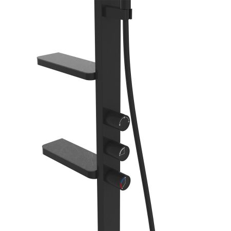 душевые стойки Vincea Душевая стойка Inspire VSFS-3I11MB с изливом, 30см верх душ, черный,, артикул VSFS-3I11MB