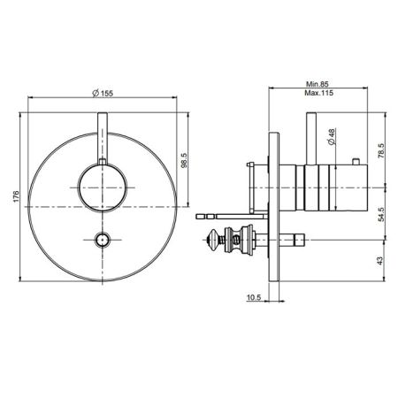 Fima Carlo Frattini Fimatherm Смеситель для душа, встраиваемый, термостатический, с переключателем на 2 выхода, цвет: золото, артикул F4039X2OR