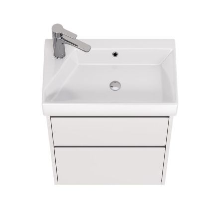 Тумба с раковиной подвесная Dreja Slim 55 см, белый, артикул 99-0400-com