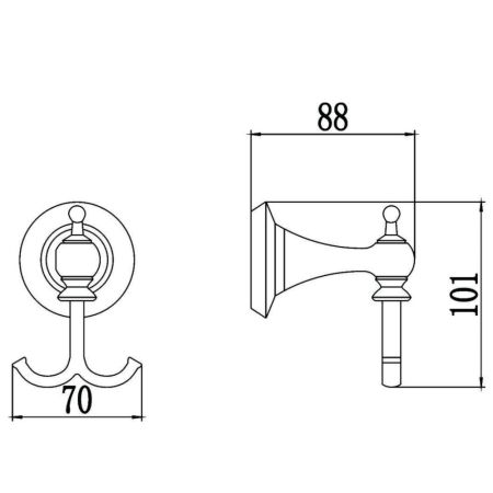 Крючок для ванной комнаты Savol S-06954W, белый, артикул S-06954W
