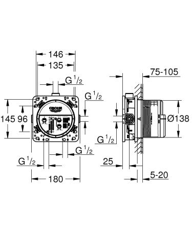 Готовый комплект для душа GROHE Grohtherm SmartControl (NSB0136)