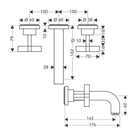 AX Citterio Смеситель для раковины , цвет сталь