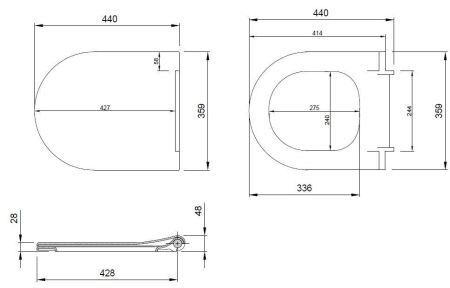 Крышка-сиденье для унитаза Allen Brau Priority 4.31004.AN антрацит, артикул 4.31004.AN