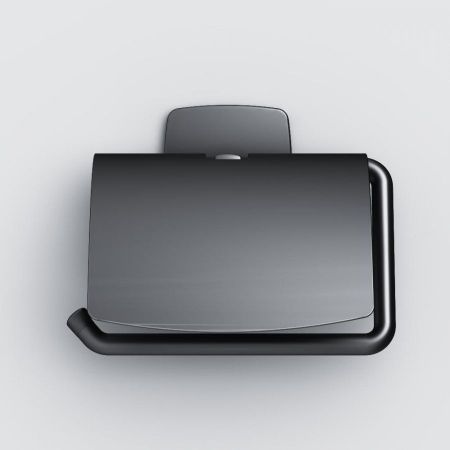 A90341422 Gem, Держатель для туалетной бумаги с крышкой, черный, артикул A90341422