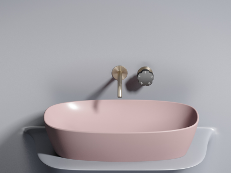 Умывальник чаша накладная овальная (цвет Розовый Матовый) Элемент (Element) 610x385x140мм, артикул CN6049MP