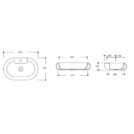 Умывальник GURAL Top 61,5х39,5 накладной