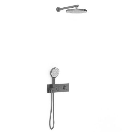 Душевой комплект VSFW-422T2GM встраиваемый, термостатический, 2 режима, вороненая сталь, артикул VSFW-422T2GM