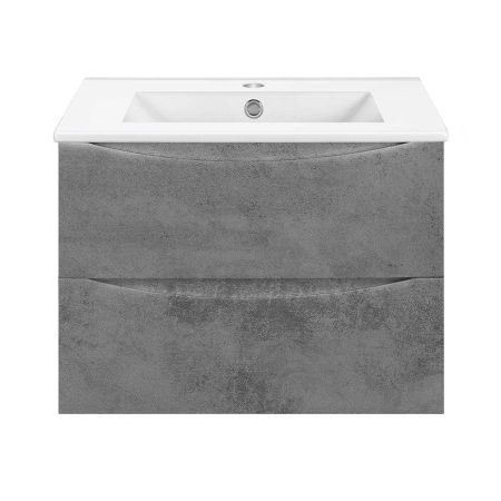 База под керамическую раковину Mia Slim 700 подвесная, 2 выкатных ящика soft close, Beton, артикул VMC-2MC700S1BT
