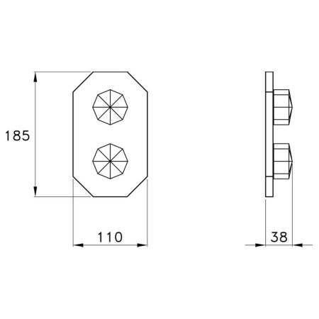 Stella Firenze Внешняя часть встраиваемого термостатического смесителя для душа IS3296 P.V. с переключателем на 2 выхода, цвет: хром, артикул FI 06013 CR00