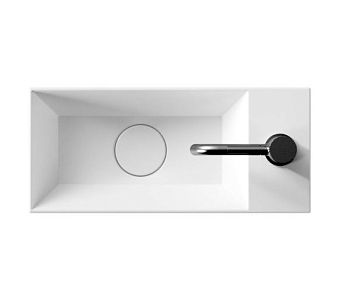 Alice Spy, подвесная прямоугольная раковина 45x20x11h см c крепежом fix01, цвет белый глянцевый