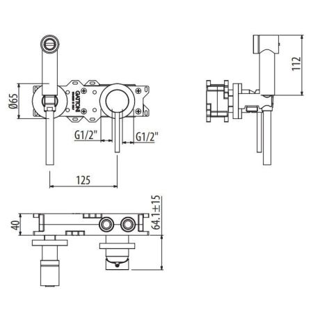 GATTONI CIRCLE TWO Гигиенический душ, с внутренней частью Gbox SC070, цвет хром, артикул 9111/91C0