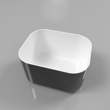 Умывальник WHITECROSS Lazurit 50x40 (черный/белый глянец) иск. камень, артикул 0713.050040.10100