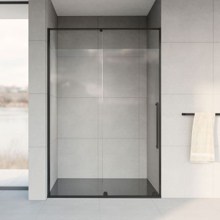 Душевая дверь Arno VPS-1A120CLB, 1200, черный, стекло прозрачное, артикул VPS-1A120CLB
