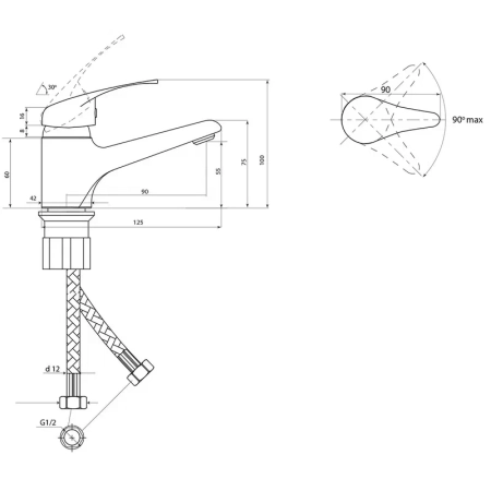 Смеситель для раковины Славен СЛ-ОД-В10, хром