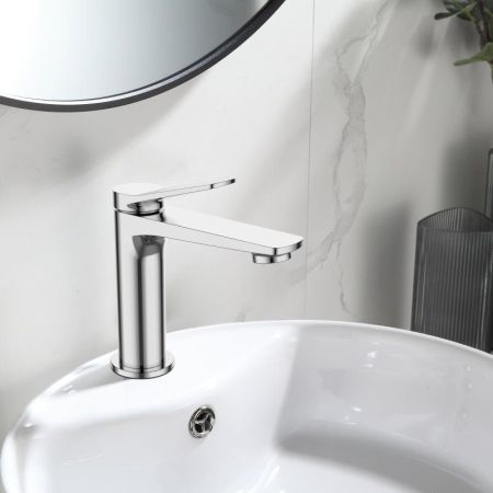 UNIQUE Смеситель для раковины без донного клапана, хром UNIQUE-LVM-CRM-W0, артикул UNIQUE-LVM-CRM-W0