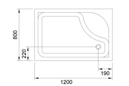 Душевой поддон Royal Bath RB 8120BP 1200x800x450 правый