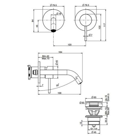 Fima Carlo Frattini Spillo Up Cмеситель для раковины, встраиваемый, излив: см., цвет: хром