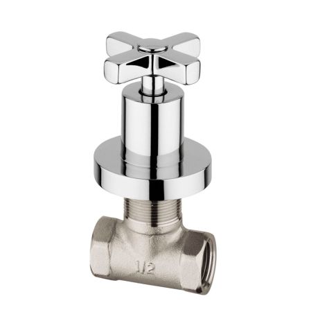 NAXOS Кран запорный, прямой F1/2"xF1/2", хром, артикул 18961