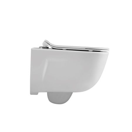 подвесные унитазы Vincea Унитаз подвесной Idea VT1-33 безободковый, цвет белый, ультратонкое soft-close сиденье,, артикул VT1-33