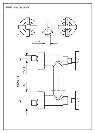 Emmevi Spirit New, двухвентильный смеситель для душа без набора для душа, цвет хром, артикул 31002/CR