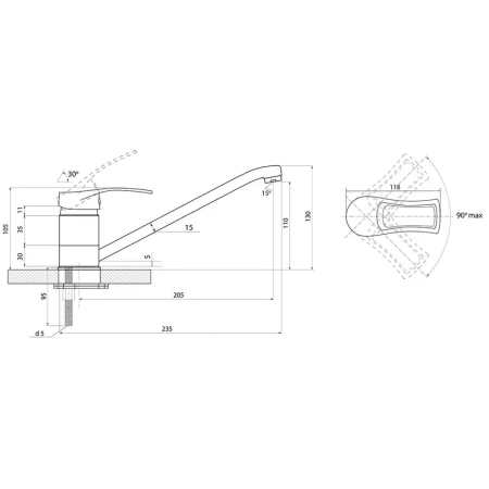 Смеситель для кухни Славен СЛ-ОД-Ц21, хром, артикул СЛ-ОД-Ц21