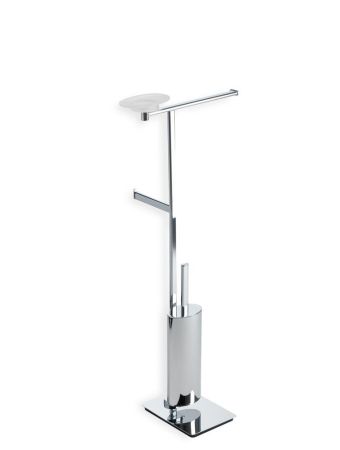 Stil Haus Diana, стойка: мыльница + полотенцедерж.+ бумагодержатель + ёрш металлический, цвет хром, артикул DI21(08)