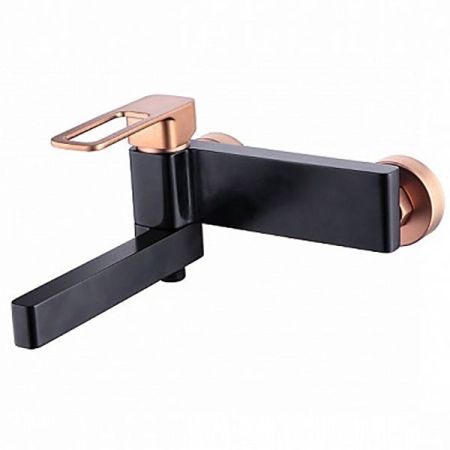 Смеситель для ванны Iddis Slide SLIBG00i02 Черный Розовое золото, артикул SLIBG00i02