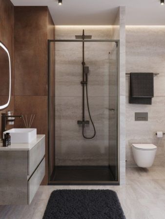 LUX-B-FS-1-100-C-GM Душевая дверь, артикул LUX-B-FS-1-100-C-GM