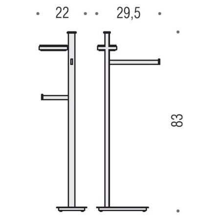 Colombo Units Стойка с аксессуарами, Sx, держатель для т/б., мыльница, цвет: хром, артикул B9113S.CR