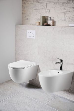 подвесные унитазы Vincea Унитаз подвесной Evo VT1-34S безободковый, цвет белый, ультратонкое soft-close сиденье,, артикул VT1-34S