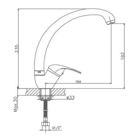 Смеситель для кухни Cron CN4115-2, хром, артикул CN4115-2