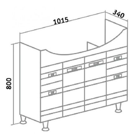 Тумба под раковину Runo Турин 105 4620750026684 Белая