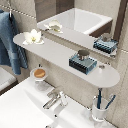 Стеклянная полка Iddis Male MALSSG0i44 Хром