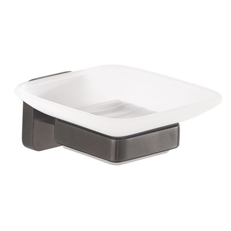 Gedy Tonga, настенная стеклянная мыльница, цвет оружейная сталь, артикул TO11(81)