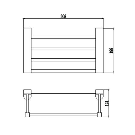 Полка для полотенец Savol S-407344, хром, артикул S-407344