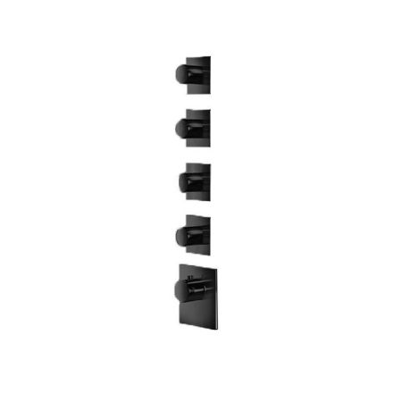 ALMAR Внешняя часть термостатического смесителя с 4-мя запорными вентилями, цвет черный матовый, артикул E180084.MB