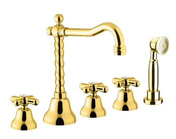 Смеситель на борт ванны Fiore MARGOT 26OO0607, золото