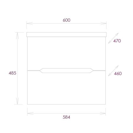 Тумба Onika Айленд 60 подвесная, белая (ум. Элина 60)